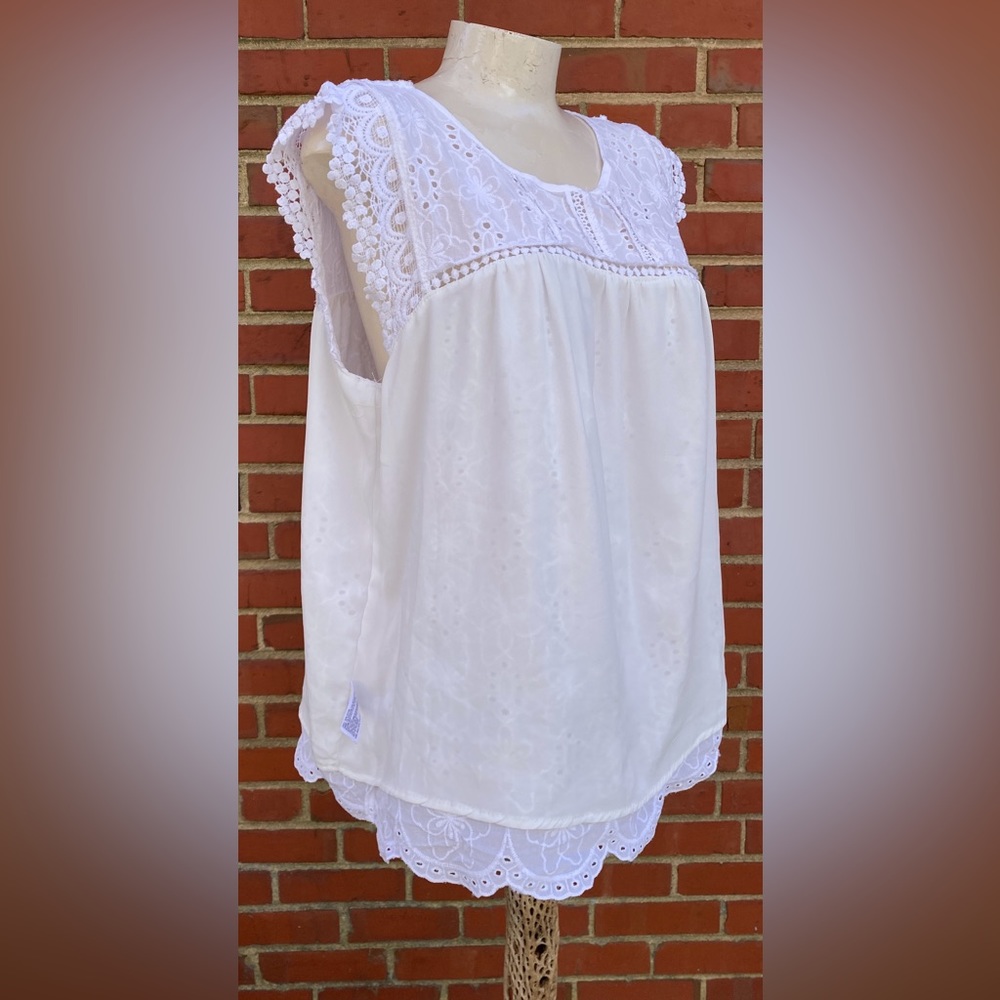 Knox Rose | White Lace Top Size L. | MK 15 - Picture 4 of 16